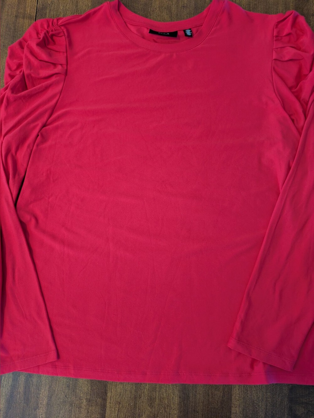 Ella Rafaella Ruffled Shoulder Long Sleeve Top - Bright Pink